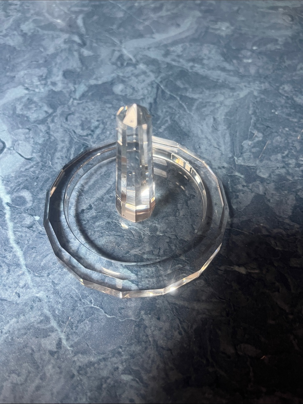 Crystal Clear Ring Holder with Faceted Post